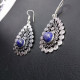 Boucles D'Oreilles Pendantes Argentées Avec Pierres De Lapis Lazuli