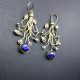 Boucles D'Oreilles Pendantes Dorées Avec Pierres De Lapis Lazuli