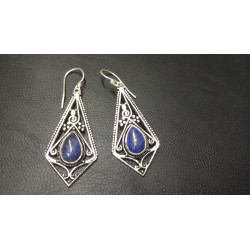 Boucles D'Oreilles Pendantes Dorées Avec Pierres De Lapis Lazuli