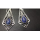 Boucles D'Oreilles Pendantes Dorées Avec Pierres De Lapis Lazuli