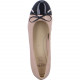 Bari Ballerines de ARA 43721 Cuir vernis beige/Chanel bout vernis noir, talon cubain, noeud décolleté