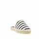 Mule espadrille 415 Écru/Marine en toile plate Maison de L’Espadrille semelle corde bout fermé