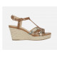 Sandales  femme SOLEIL  D15N7B C6403 Marron/Orange clair compensée GEOX