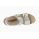 Sandales nu pieds confortable compensés LISSANDRA de MEPHISTO Cuir Blanc/Argent