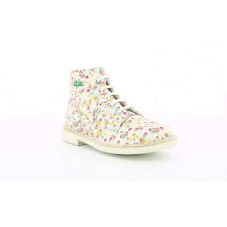 Chaussures Mixte KICK COL mi montantes à lacet Fleurs/jaune/rouge multicolore 860831-30-2 KICKERS