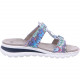 Mules ARA Tampa bleu 12-47210-72 motif joyeux multicolore talon compensé en bleu semelle blanche sport