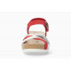Sandales compensées LANNY Cuir nubuck Rouge/Blanc/Métal MEPHISTO fantaisie, tricolore, scratch,  Soft-Air