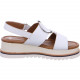 Sandales DURBAN Cuir blanc à plateforme, larges brides, décoration bijoux  12-14744-06 COMFY FIT