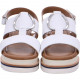 Sandales DURBAN Cuir blanc à plateforme, larges brides, décoration bijoux  12-14744-06 COMFY FIT