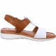 Nu-pieds KRETA CUIR cognac/blanc sandales technologie HighSoft 12-23610-06