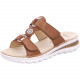 Mules ARA Tampa  12-47210-73 motif cognac whisky talon compensé semelle blanche sport