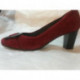 Escarpin Cuir Velours Cerise Rouge PANACHE JB MARTIN Talon de 8cm Femme