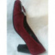 Escarpin Cuir Velours Cerise Rouge PANACHE JB MARTIN Talon de 8cm Femme