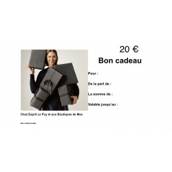 20€ Bon cadeau Les boutiques de Max où Esprit Plaisir d’offrir 20€ - 50€ - 100€ - 150€ et 200€