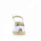 Sandale bout ouvert bride arrière 950-2 Maison de L’Espadrille compensé corde cuir Blanc