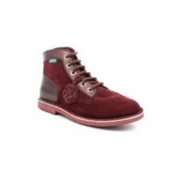 ORILEGEND BORDEAUX VIOLET METALLISE mi montant lacet KICKERS