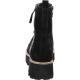 Bottines KOPENHAGEN 16713-01 cuir Velours noir  à enfiler + ZIP semelle épaisse et crantée mode femme