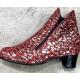 Bottine Talon détaché femme LAURE Cuir Rouge JMG HOUCKE Fabrication française double zip