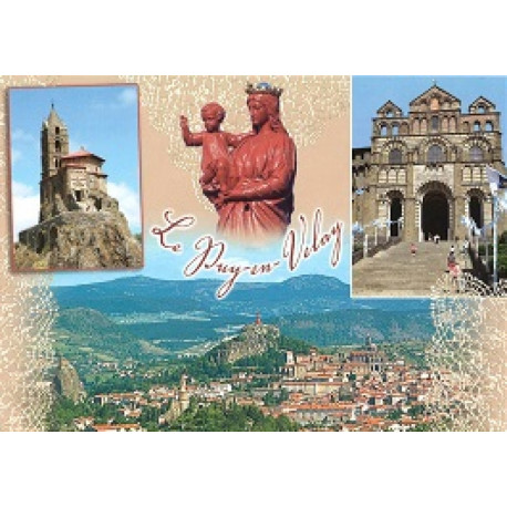 Carte postale "Le Puy en Velay + Dentelle" Carte postale "Le Puy en Velay + Dentelle"