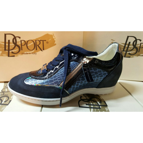 Basket fantaisie lacet interchangeable 3177 de DLSPORT bleu marine vernis marine