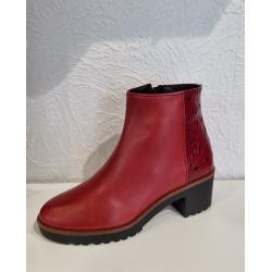 BOTTE cavalière DLSPORT talon 5cm cuir rouge femme TIP TAP référence  6122 zip semelle gomme