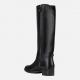 BOTTES  femme FELICITY Noir lacage au mollet cuir noir D04G1A GEOX Plate + zip