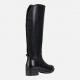 BOTTES  femme FELICITY Noir lacage au mollet cuir noir D04G1A GEOX Plate + zip