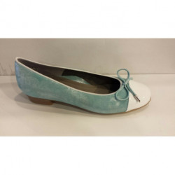 BALLERINE de ARA 33 760 BARI TALON 2 CM BICOLORE TURQUOISE BOUT BLANC