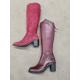 Bottes ville METAMORF'OSE en cuir Bordeaux  cloutés KALOTTO zip  talon de 6 cm