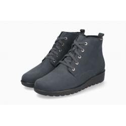 ARIELLE BOOT'S de MEPHISTO à lacet + zip cuir nubuck Bleu Nuit compensé MOBILS