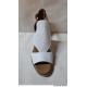 Sandale Nu pied Femme compensé LAICA CUIR BLANC/GOLD METAMORF'OSE perforé, boucle pour fermeture