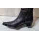 Botte femme JB MARTIN Veau Bolero Cuir Noir/Noir Revers Veau Croco BANKS  talon de 4.5cm