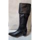 Botte femme JB MARTIN Veau Bolero Cuir Noir/Noir Revers Veau Croco BANKS  talon de 4.5cm