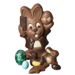 Lapin Basile  au chocolat au lait de Pâques garni 145g  - Jeff de Bruges
