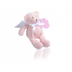 Ours peluche rose avec étiquette nuage 20g