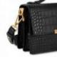 Sac Pochette Lancaster Exotic Croco Lee Noir