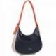 Sac Besace Lancaster Constance Bleu foncé/Corail/Naturel