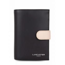 Porte cartes Lancaster Smooth Noir/Nude Clair/Nude Foncé