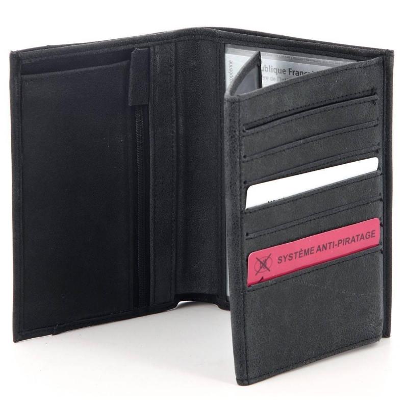 Portefeuille Homme Arthur Aston en Cuir Noir