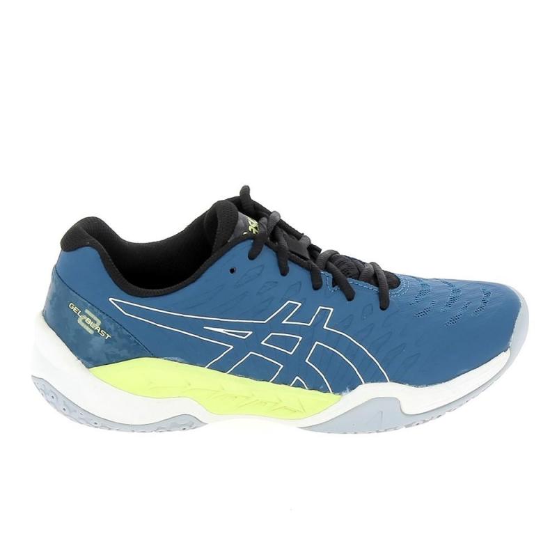 Asics blanche top bleu jaune