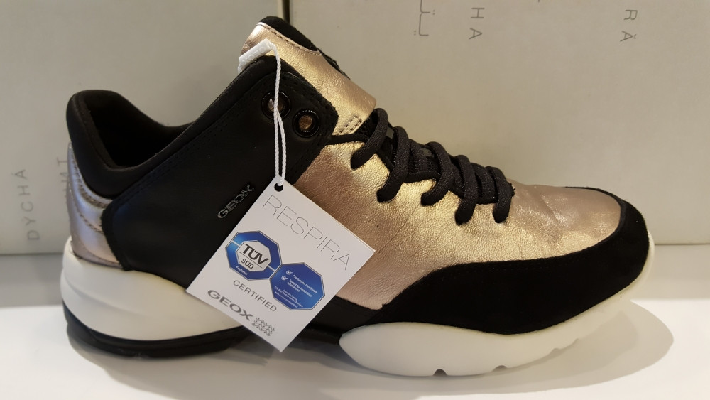 BASKET mode de GEOX D SFINGE A ou D 642N A noir argent sneaker femme D
