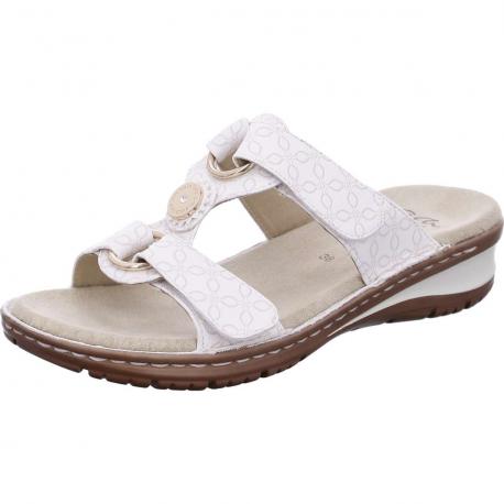 Mules femme Hawaii Beige/Reptile ARA 12-27270-81 compensées Hightsoft Velcro’s et bijoux