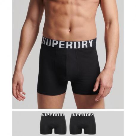Lot de deux boxers en coton biologique Dual Logo SUPERDRY