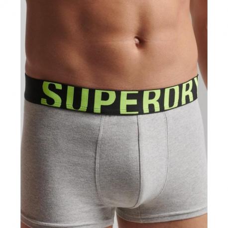 Lot de deux caleçons en coton biologique Dual Logo SUPERDRY