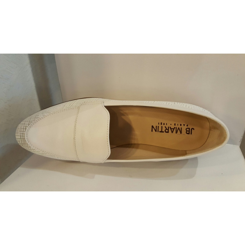 FRAGOLA de JB MARTIN MOCASSIN pour femme cuir imprim blanc DARNET CH