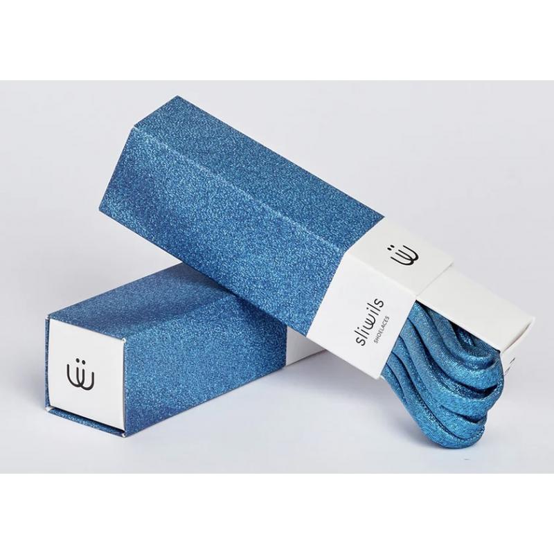 MANHATTAN Lacet 120 ou 90 cm SLIWILS Brillant metallise Bleu Dur