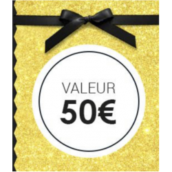 Carte cadeau de 50€ valable 3 mois en boutique