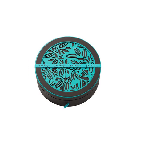 Boite ronde marron de 384 g chocolats fourrés