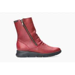 Bottines MEPHISTO PIERINA | Femme Bottines Noir Cuir Lisse compensée à enfiler avec zip