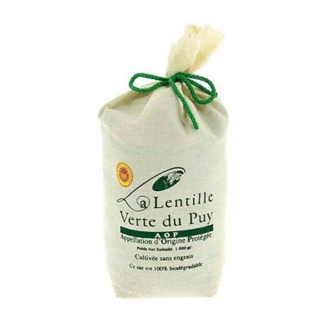 Lentilles vertes AOP du Puy en sac tissu 1 kg